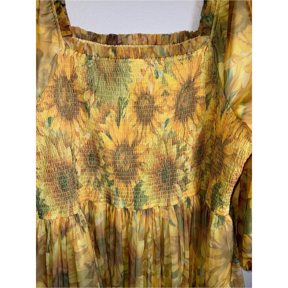 NWT JESSAKAE Plus Size Romantic Empire Waist Sunflower Cottagecore Ball Gown 5X - Picture 4 of 7